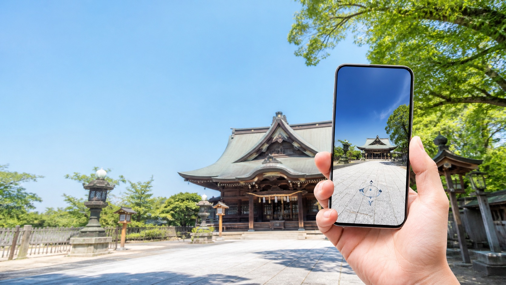 神社仏閣をスマートフォンで見渡す360度オンライン案内